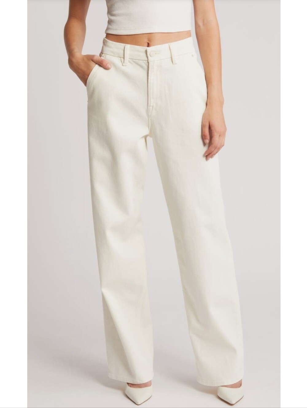Good American NWT Good 90's Relaxed Carpenter Jeans Size 16 In Cloud White